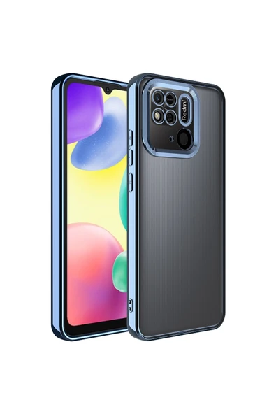 Coverzone Redmi Note 11s Ile Uyumlu Kılıf Kamera Korumalı Logo Gösteren Colored Z-omega Kapak Mavi Açık ürün görseli 1