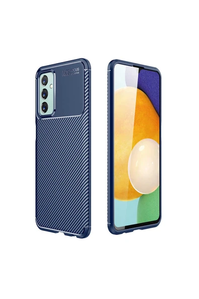 Coverzone Galaxy M23 Ile Uyumlu Kılıf Karbon Delüx Tpu Silikon Lacivert ürün görseli 1