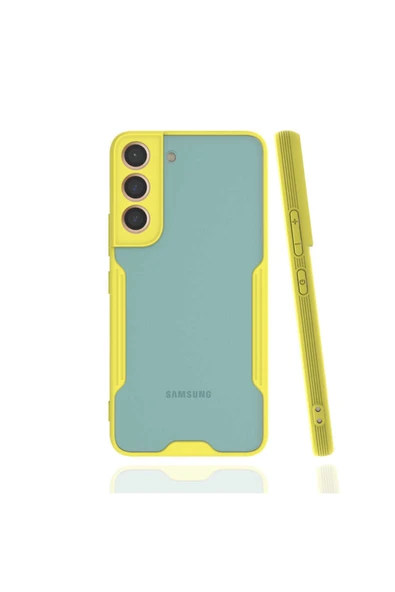 Coverzone Galaxy S22 Renkli Kenar Perfe Tpu Silikon Sarı ürün görseli 1
