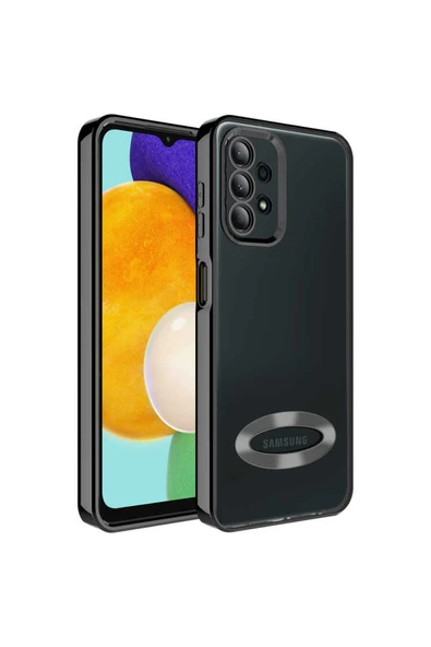 Coverzone Galaxy A23 Ile Uyumlu Kılıf Kamera Korumalı Logo Gösteren Colored Z-omega Siyah ürün görseli 1