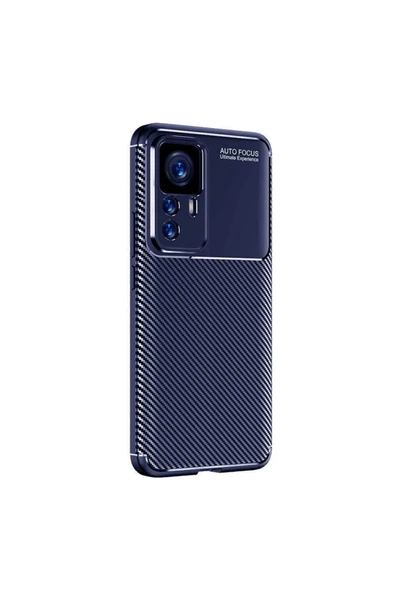 Coverzone Xiaomi Mi 12t Pro Ile Uyumlu Kılıf Karbon Delüx Tpu Silikon Lacivert ürün görseli 1