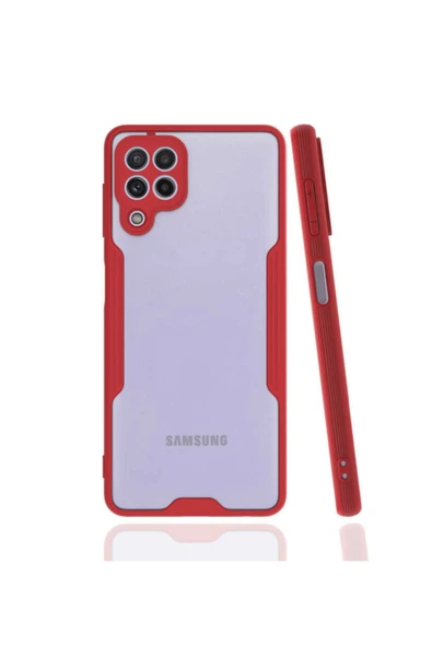Coverzone Galaxy M22 Kılıf Renkli Kenar Perfe Tpu Silikon Kırmızı ürün görseli 1