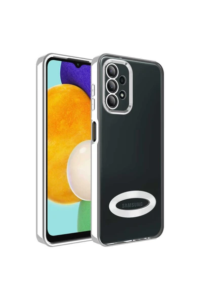 Coverzone Galaxy A13 4g Ile Uyumlu Kılıf Kamera Korumalı Logo Gösteren Colored Z-omega Gümüş ürün görseli 1