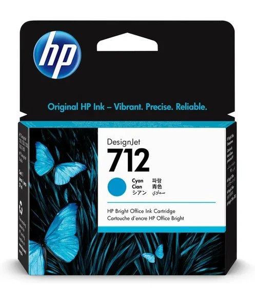 HP 3ED67A 712 29-ml Cyan DesignJet Ink Cartridge ürün görseli 1