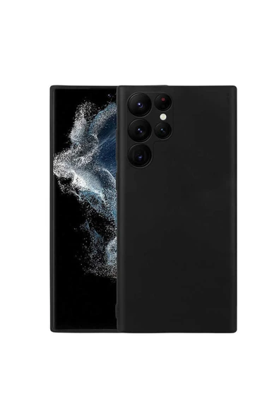 Coverzone Galaxy S22 Ultra Ile Uyumlu Kılıf Mara Silky Termoplastik Kılıf Siyah ürün görseli 1
