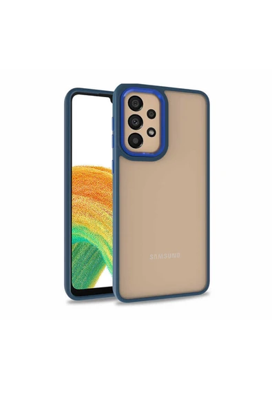Coverzone Galaxy M32 Ile Uyumlu Kılıf Kontrast Renk Tasarımlı Cynosure Kapak Mavi ürün görseli 1