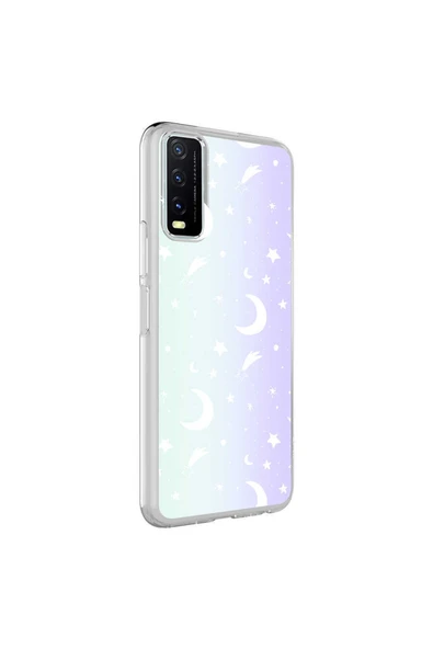 Coverzone Vivo Y11s Ile Uyumlu Kılıf Parlayan Fosfor Yüzeyli Desenli Kapak Moon ürün görseli 1