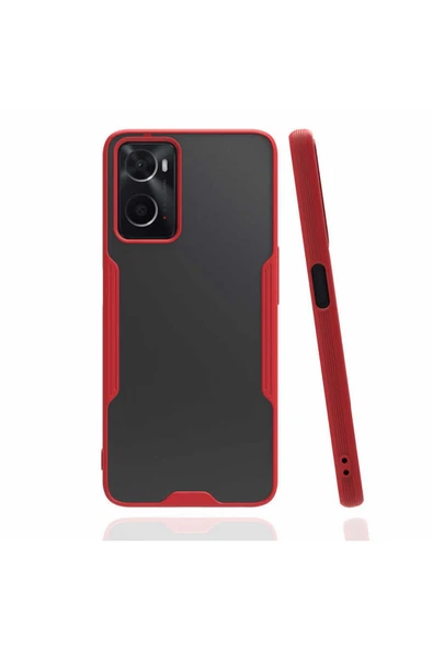 Coverzone Oppo A76 Ile Uyumlu Kılıf Renkli Kenar Perfe Tpu Silikon Kırmızı ürün görseli 1