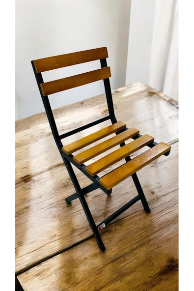 Sofmina Balkon Bahçe Mutfak Bistro Set Katlanır Masa-sandalye 1 adet Sarı ürün görseli 1