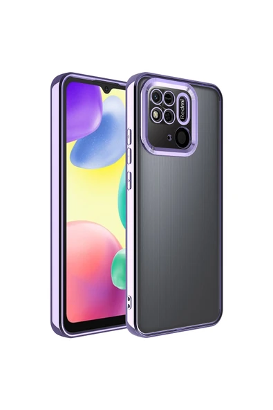 Coverzone Redmi 10c Ile Uyumlu Kılıf Kamera Korumalı Logo Gösteren Colored Z-omega Kapak Lila ürün görseli 1