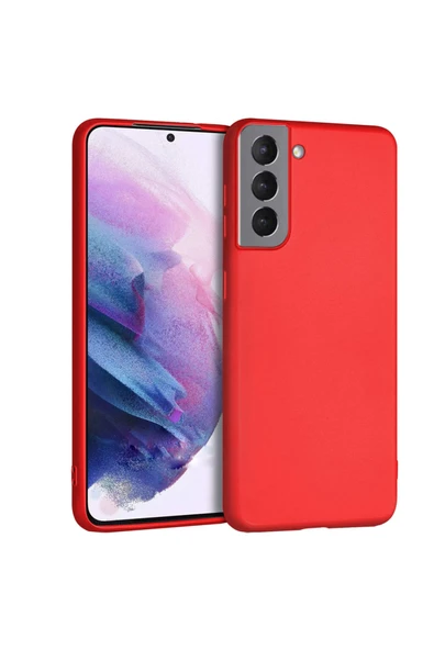 Coverzone Galaxy S21 Fe Uyumlu Kılıf Kadife Iç Yüzey Silikon Vieri Kılıf Kırmızı ürün görseli 1