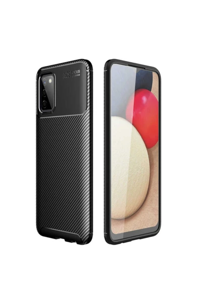 Coverzone Galaxy A03s Için Uyumlu Kılıf Kılıf Karbon Delüx Tpu Silikon Siyah ürün görseli 1