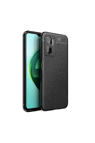 Coverzone Xiaomi Redmi Note 11e Ile Uyumlu Silikon Kılıf Niss Silikon Deri Görünümlü Ultra Slim Fit Kılıf Siyh ürün görseli 1