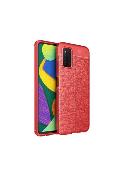 Coverzone Galaxy A03s Kılıf Niss Silikon Deri Görünümlü Kırmızı ürün görseli 1