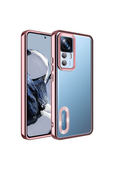 Coverzone Xiaomi Mi 12t Ile Uyumlu Kılıf Kamera Korumalı Logo Gösteren Colored Z-omega Kapak Rosegold ürün görseli 1