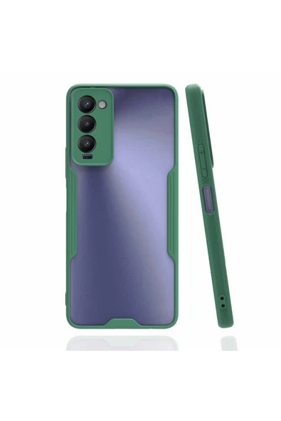 Coverzone Tecno Camon 18 P Ile Uyumlu Kılıf Renkli Kenar Perfe Tpu Silikon Koyu Yeşil ürün görseli 1