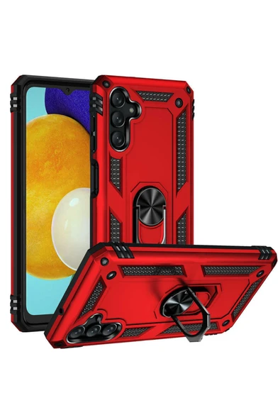 Coverzone Galaxy A04s Ile Uyumlu Kılıf Shockprof Yüzük Tutuculu Vega Kırmızı ürün görseli 1