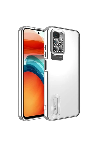 Coverzone Redmi 10ile Uyumlu Kılıf Kamera Korumalı Logo Gösteren Colored Z-omega Kapak Gümüş ürün görseli 1