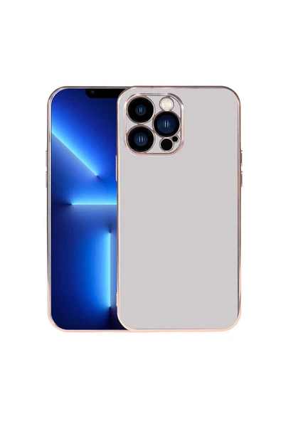 Coverzone Iphone 13 Pro Max Ile Uyumlu Kılıf Kamera Korumalı Parlak Renk Tasarımlı Emollient Kılıf Gümüş ürün görseli 1