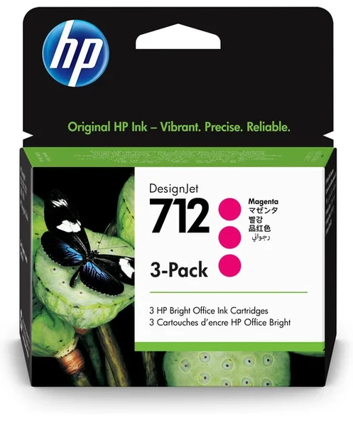 HP 3ED78A 712 3-Pack 29-ml Magenta Desig ürün görseli 1