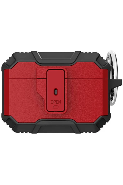 Coverzone Pro Ile  Kılıf Kulaklık Koruyucu Çengelli Airbag Panoply Siyah-kırmızı ürün görseli 1