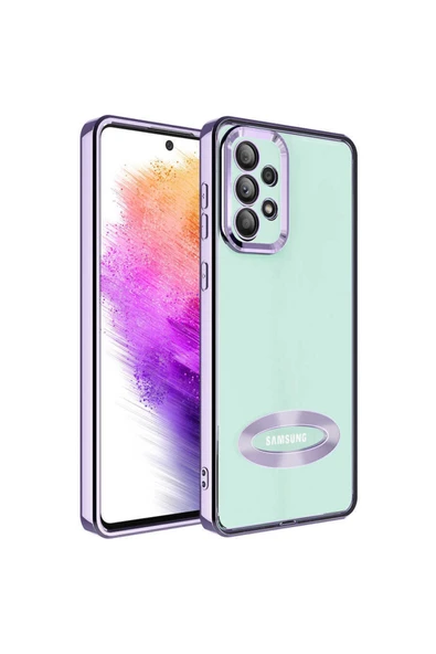 Coverzone Galaxy A32 4g Ile Uyumlu Kılıf Kamera Korumalı Logo Gösteren Colored Z-omega Lila ürün görseli 1