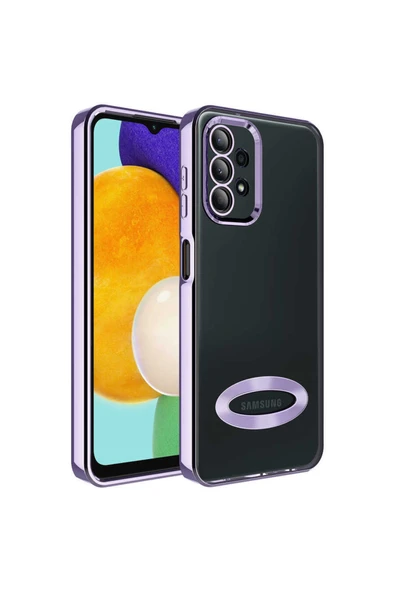 Coverzone Galaxy A13 4g Ile Uyumlu Kılıf Kamera Korumalı Logo Gösteren Colored Z-omega Derin Mor ürün görseli 1