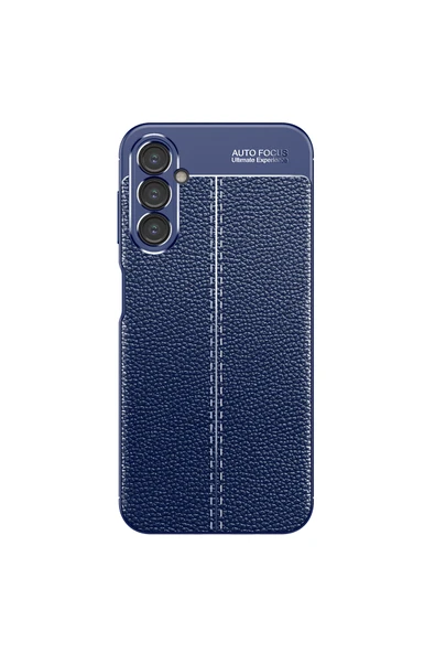 Coverzone Galaxy A54 Ile Uyumlu Silikon Kılıf Niss Silikon Deri Görünümlü Ultra Slim Fit Kılıf Lacivert ürün görseli 1