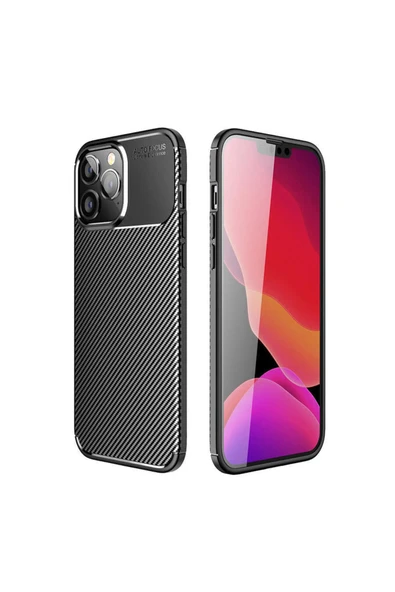 Coverzone Iphone 14 Plus Ile Uyumlu Kılıf Karbon Delüx Tpu Silikon Siyah ürün görseli 1