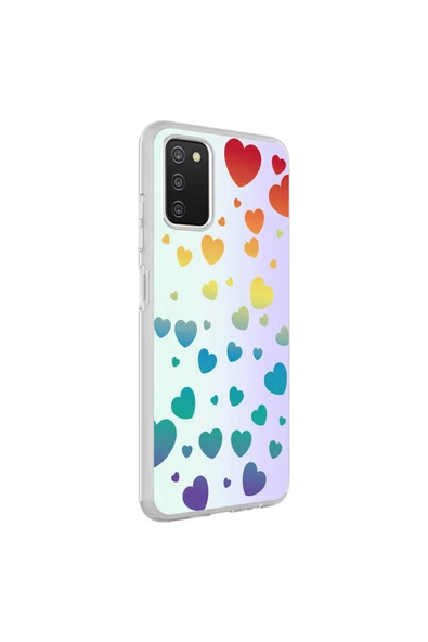 Coverzone Galaxy A03s Ile Uyumlu Kılıf Parlayan Fosfor Yüzeyli Desenli Kapak Heart ürün görseli 1