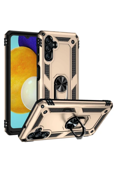 Coverzone Galaxy A13 Kılıf Shockproof Yüzük Tutuculu Vega Gold ürün görseli 1