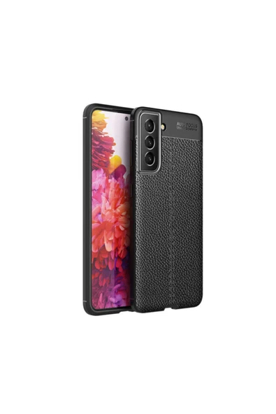 Coverzone Galaxy S22 Plus Kılıf Niss Silikon Deri Görünümlü Siyah ürün görseli 1