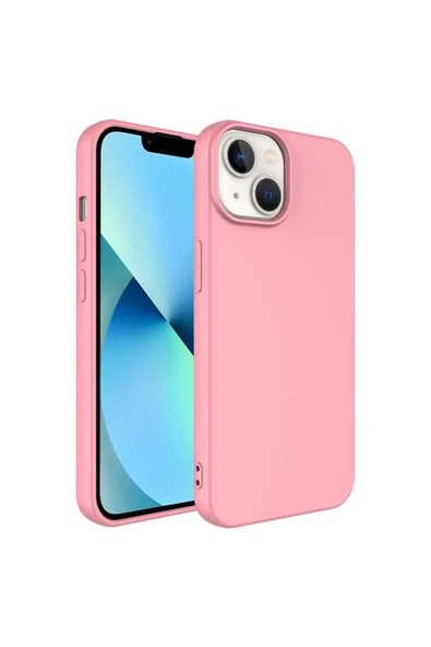 Coverzone Iphone 14 Ile Uyumlu Kılıf Kadife Iç Yüzey Silikon Vieri Kılıf Pembe ürün görseli 1