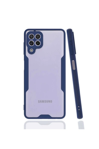 Coverzone Galaxy M22 Kılıf Renkli Kenar Perfe Tpu Silikon Lacivert ürün görseli 1
