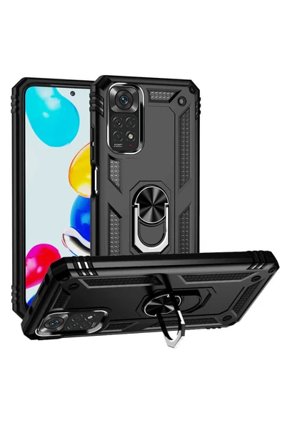 Coverzone Galaxy A23 Kılıf Ile Uyumlu Kılıf Shockprof Yüzük Tutuculu Vega Siyah ürün görseli 1