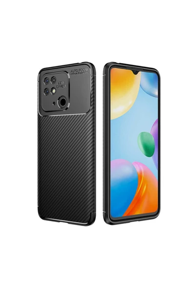 Coverzone Xiaomi Redmi 10c Ile Uyumlu Kılıf Karbon Delüx Tpu Silikon Siyah ürün görseli 1