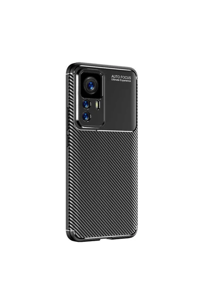 Coverzone Xiaomi Mi 12t Pro Ile Uyumlu Kılıf Karbon Delüx Tpu Silikon Siyah ürün görseli 1
