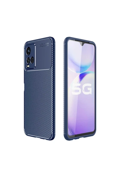 Coverzone Vivo Y21s Kılıf Karbon Delüx Tpu Silikon Lacivert ürün görseli 1