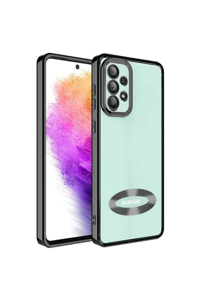 Coverzone Galaxy A73 Ile Uyumlu Kılıf Kamera Korumalı Logo Gösteren Colored Z-omega Siyah ürün görseli 1