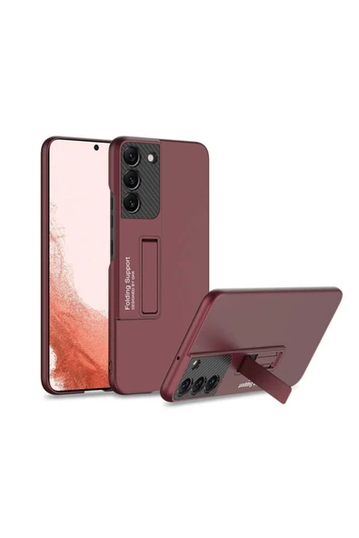 Coverzone Galaxy S22 Plus Ile Uyumlu Kılıf Mat Görünümlü Kalem Bölmeli Stand Olabilen Koyu Mor ürün görseli 1