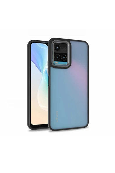 Coverzone Vivo Y33s Ile Uyumlu Kılıf Kontrast Renk Tasarımlı Cynosure Kapak Siyah ürün görseli 1