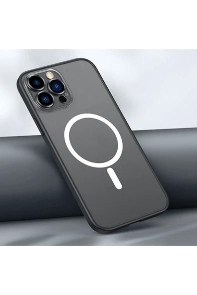 Coverzone Iphone 12 Pro Ile Uyumlu Şeffaf Renkli Transparan Chatoyant Magsafe Uyumlu Kılıf Siyah ürün görseli 1