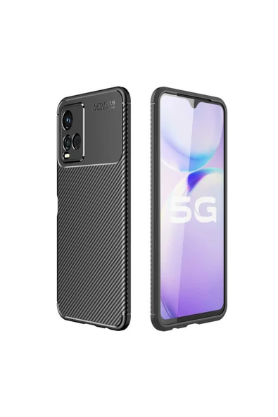 Coverzone Vivo Y53s Kılıf Karbon Delüx Tpu Silikon Siyah ürün görseli 1