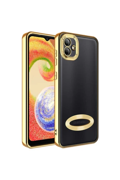 Coverzone Galaxy A03 Ile Uyumlu Kılıf Kamera Korumalı Logo Gösteren Colored Z-omega Gold ürün görseli 1