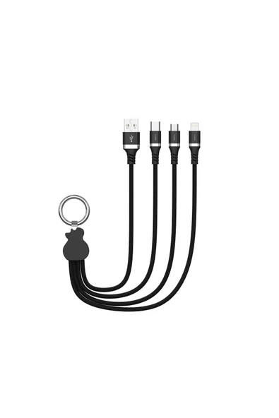 X-Level XCC8400 X-Trio 3'lü USB A - Lightning - Type-C - Micro USB Kablo 3in1 Xlevel ürün görseli 1