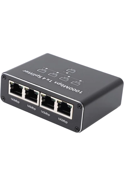 Coverzone 1 Gigabit Ethernet Anahtarı 4 Bağlantı Noktalı 1000Mbps, RJ45 1 ila 4 Ethernet Splitter ZR889 ürün görseli 1