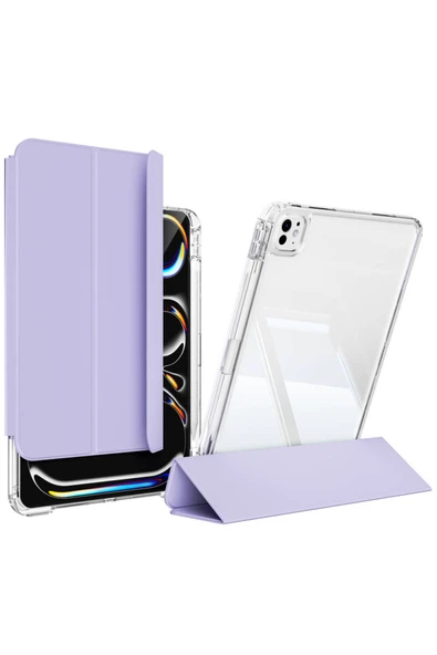 Coverzone iPad Air 13 2025 M3 İle Uyumlu İyi Kalite Kılıf Magnetik Ayrılabilen Airbagli Z-Sliding Tablet Kılıf ürün görseli 1
