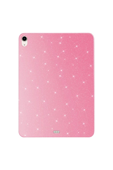 Coverzone iPad 11.Nesil 2025 İle Uyumlu Yüksek Kalite Simli Parlak Görünümlü Tablet Koton Kılıf Shimmer Pembe ürün görseli 1