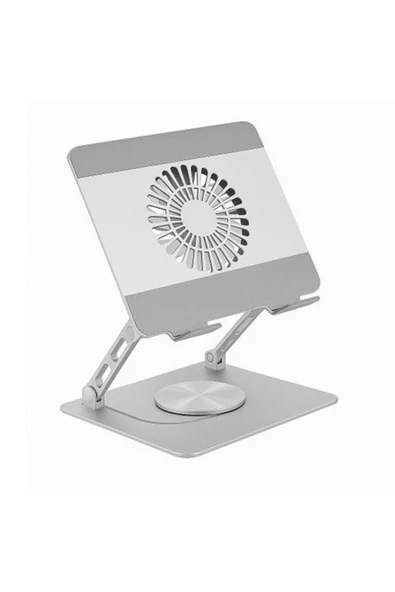 Coverzone Profesyonel Laptop Soğutucu Stand Tek Büyük Fanlı Şok Soğutma Type-C 360° Döner K8 ürün görseli 1
