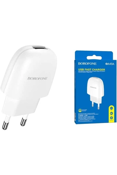 Borofone 2.1a Şarj Cihazı Usb Çıkışlı Lightning Type-c Micro-usb Hızlı Şarj Desteği Şarj Kafa Ba49a ürün görseli 1